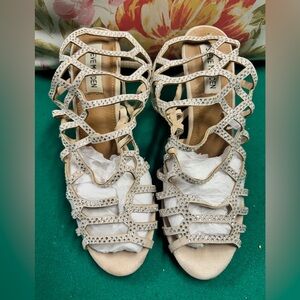 Steve Madden Strappy Rhinestone Heels - Cream